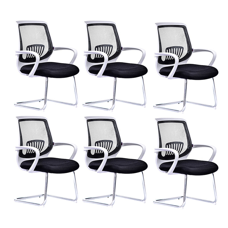 Mid-Back Office Chair Contemporary Ergonomic No Wheels Desk Chair