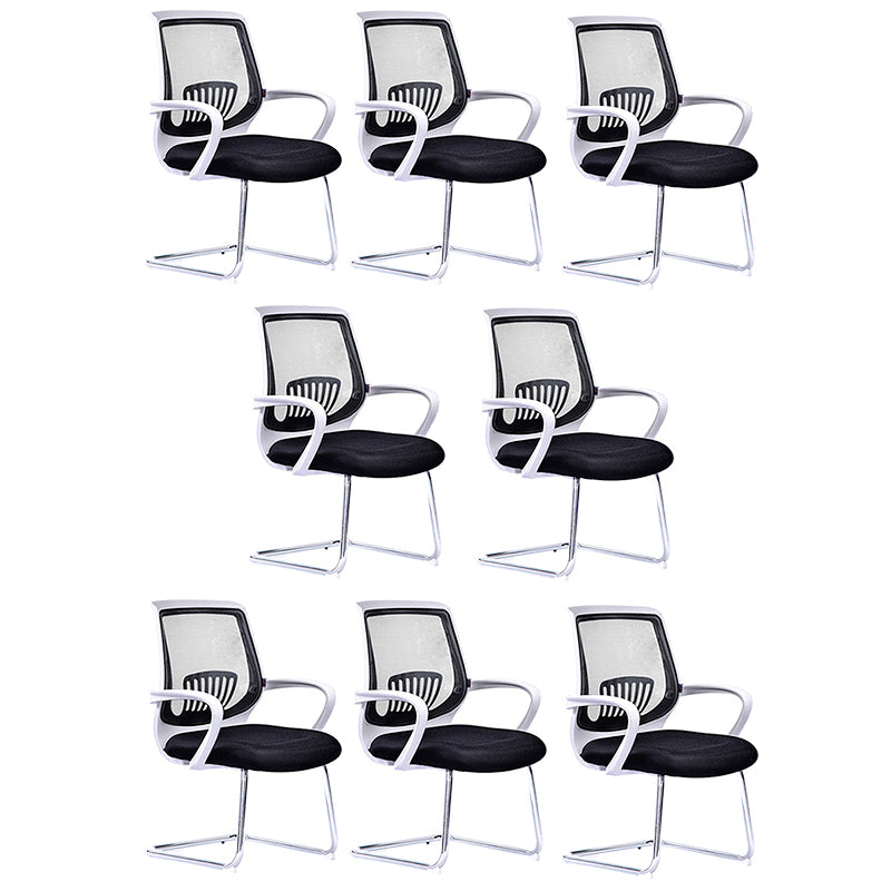 Mid-Back Office Chair Contemporary Ergonomic No Wheels Desk Chair