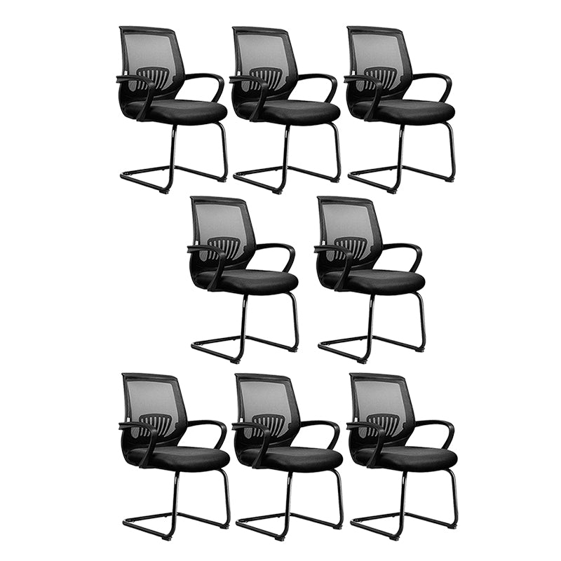 Mid-Back Office Chair Contemporary Ergonomic No Wheels Desk Chair