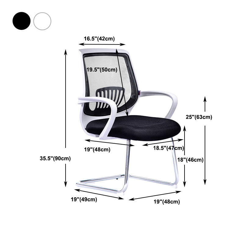 Mid-Back Office Chair Contemporary Ergonomic No Wheels Desk Chair