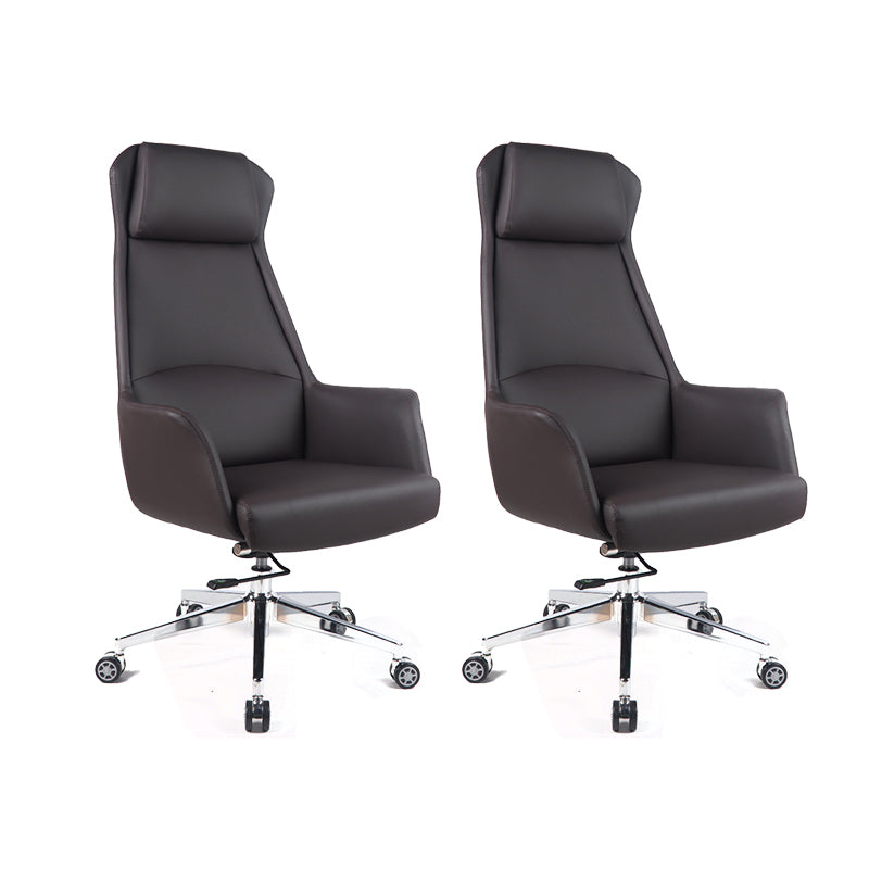 Modern Padded Arms Managers Chair Leather Adjustable Seat Height Chair