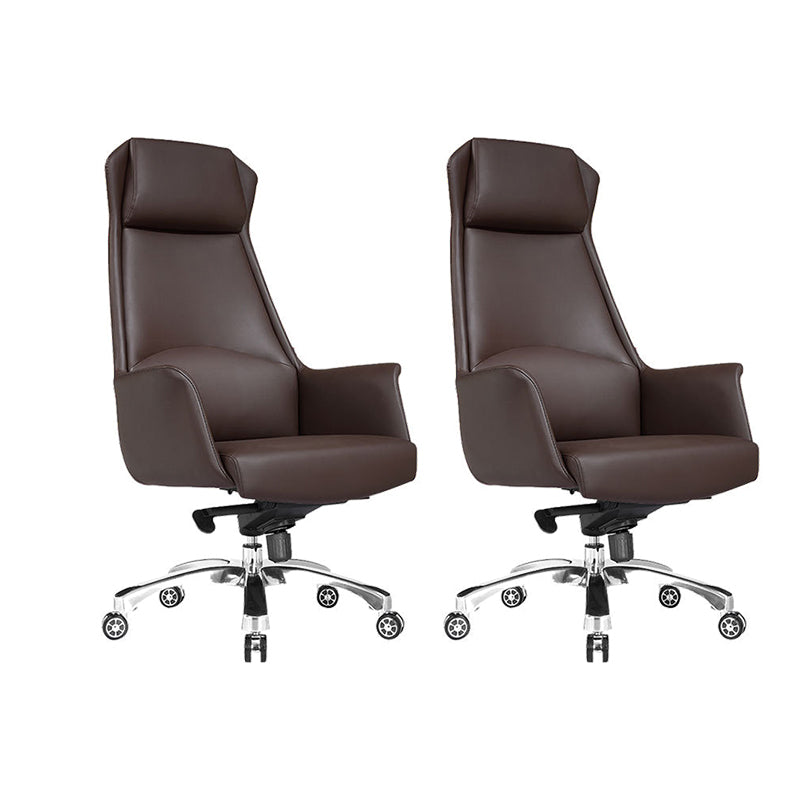 Modern Padded Arms Managers Chair Leather Adjustable Seat Height Chair