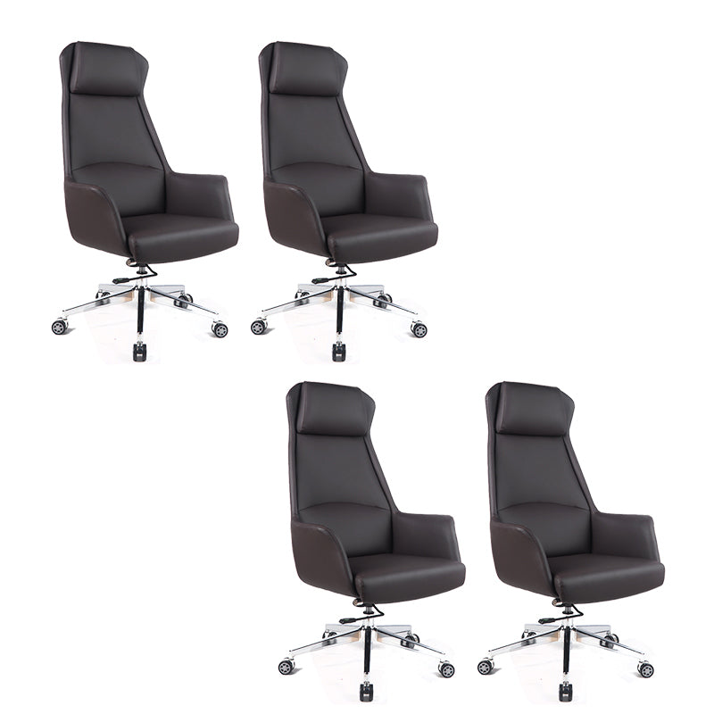 Modern Padded Arms Managers Chair Leather Adjustable Seat Height Chair