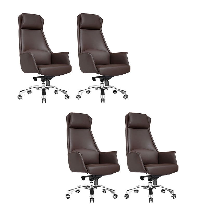 Modern Padded Arms Managers Chair Leather Adjustable Seat Height Chair