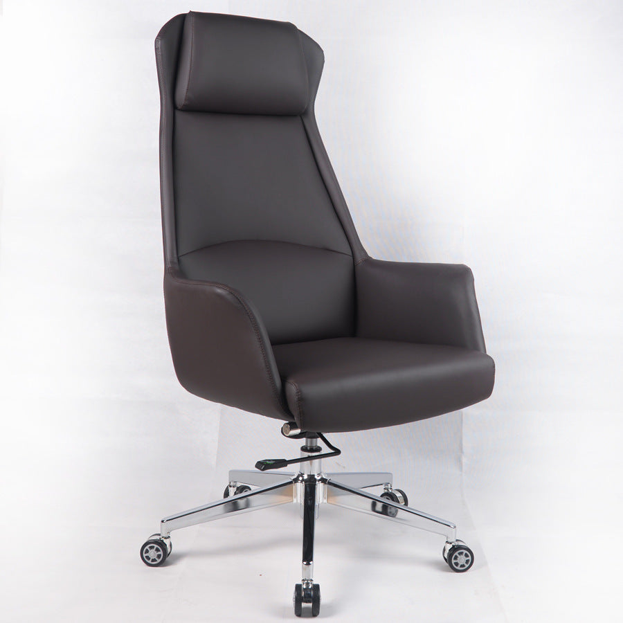 Modern Padded Arms Managers Chair Leather Adjustable Seat Height Chair