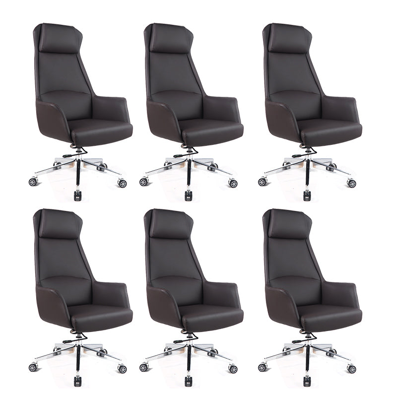 Modern Padded Arms Managers Chair Leather Adjustable Seat Height Chair