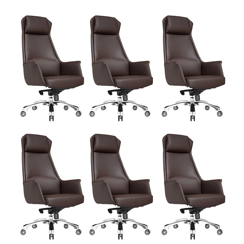 Modern Padded Arms Managers Chair Leather Adjustable Seat Height Chair