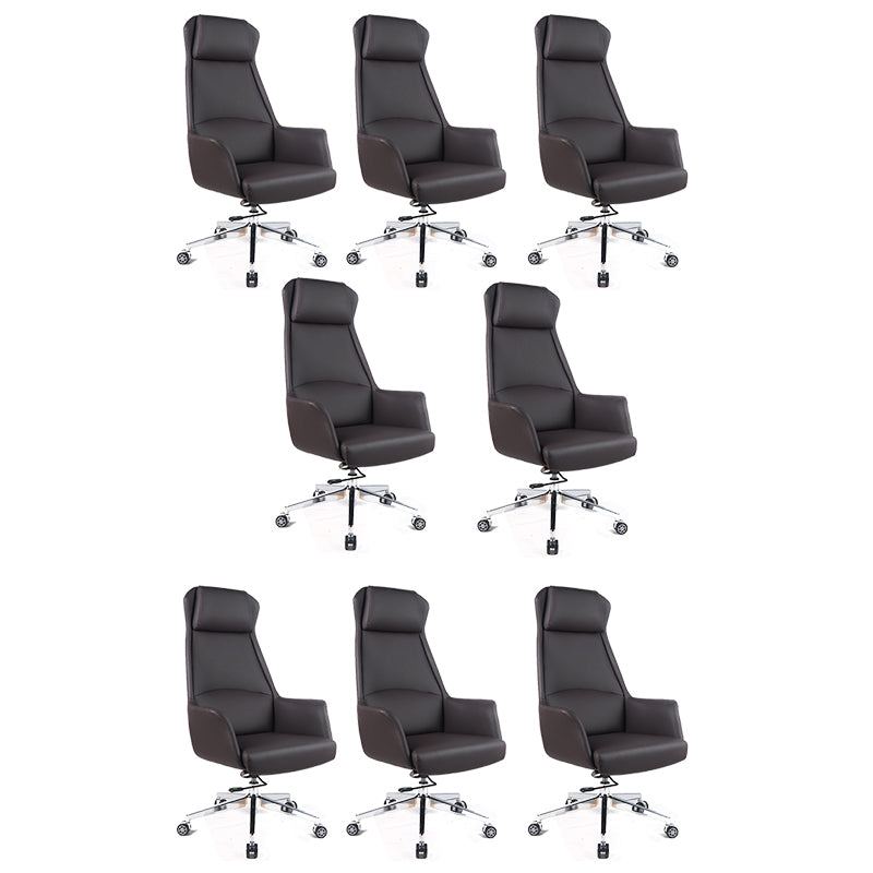 Modern Padded Arms Managers Chair Leather Adjustable Seat Height Chair