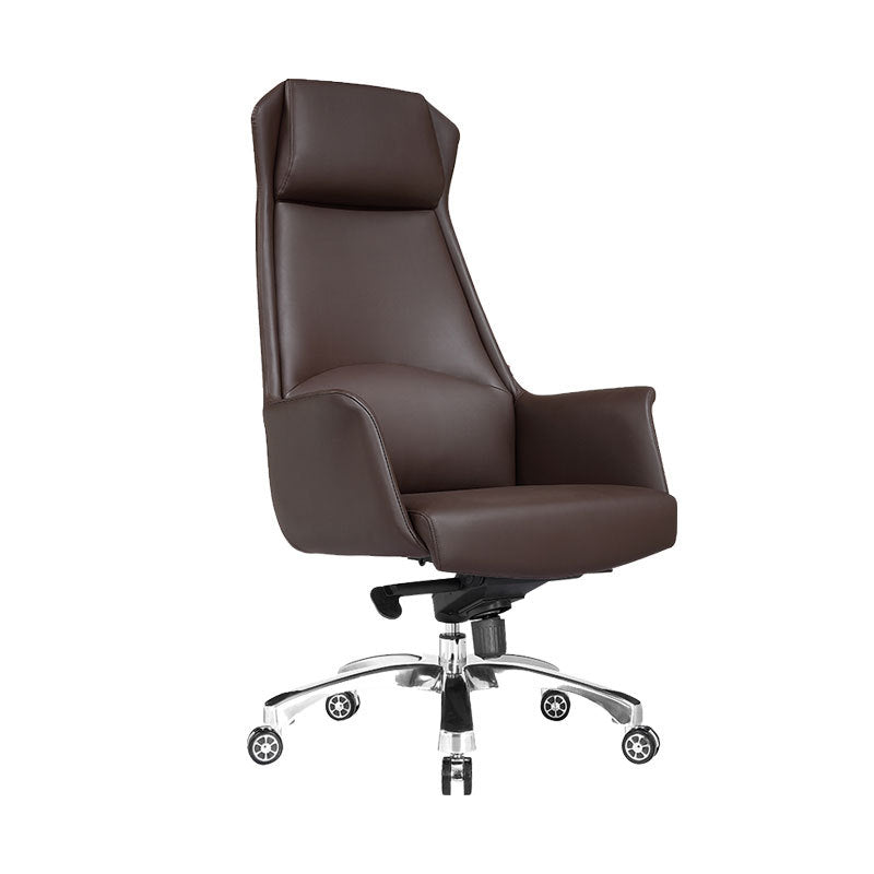 Modern Padded Arms Managers Chair Leather Adjustable Seat Height Chair