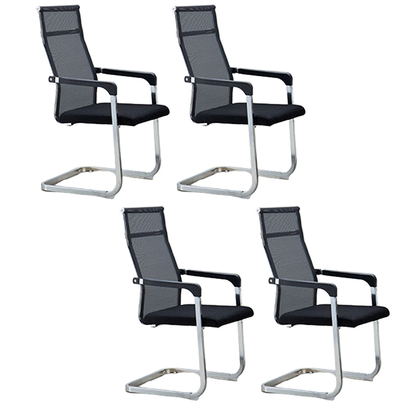 Contemporary Ergonomic Office Chair No Wheels Fixed Arms Task Chair