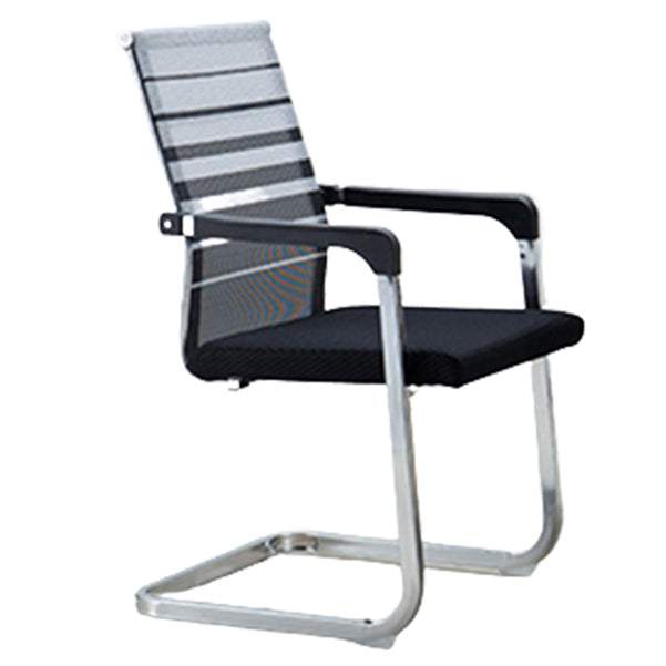 Contemporary Ergonomic Office Chair No Wheels Fixed Arms Task Chair