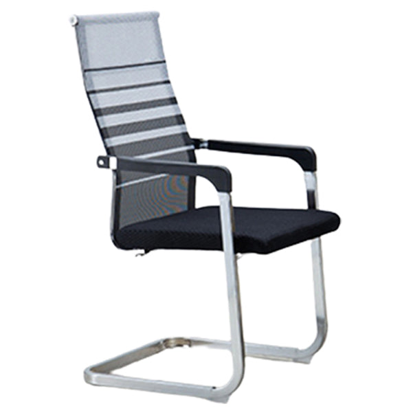 Contemporary Ergonomic Office Chair No Wheels Fixed Arms Task Chair