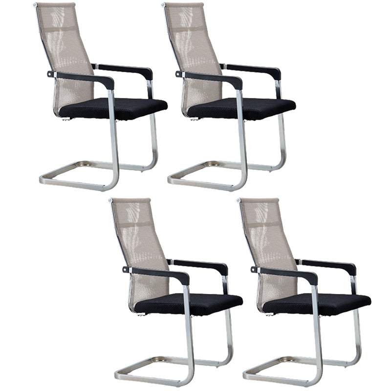 Contemporary Ergonomic Office Chair No Wheels Fixed Arms Task Chair