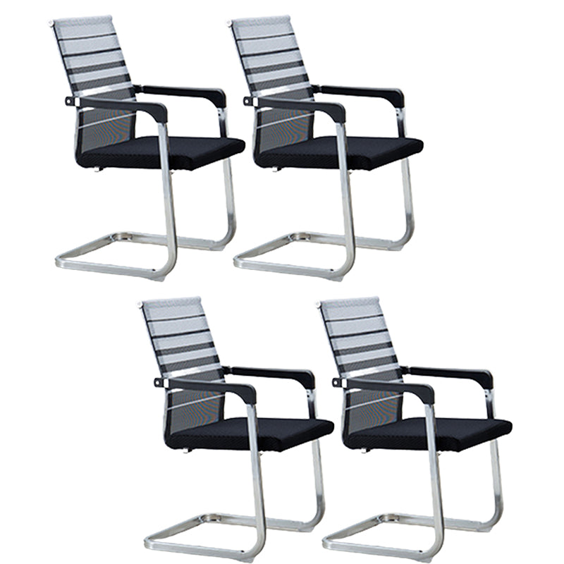 Contemporary Ergonomic Office Chair No Wheels Fixed Arms Task Chair