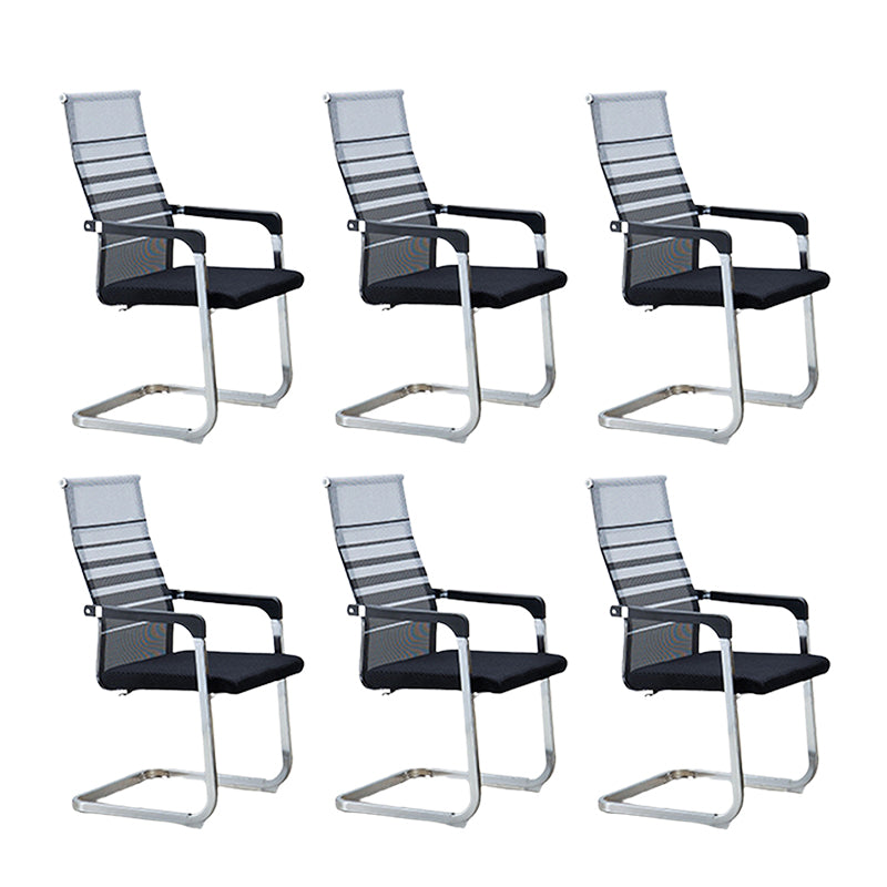 Contemporary Ergonomic Office Chair No Wheels Fixed Arms Task Chair