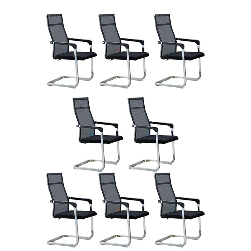 Contemporary Ergonomic Office Chair No Wheels Fixed Arms Task Chair