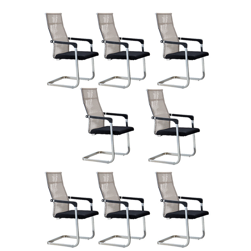 Contemporary Ergonomic Office Chair No Wheels Fixed Arms Task Chair