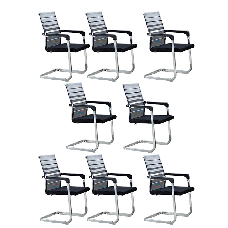 Contemporary Ergonomic Office Chair No Wheels Fixed Arms Task Chair