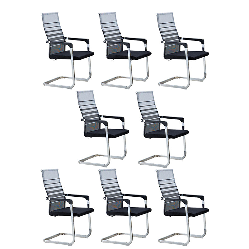 Contemporary Ergonomic Office Chair No Wheels Fixed Arms Task Chair