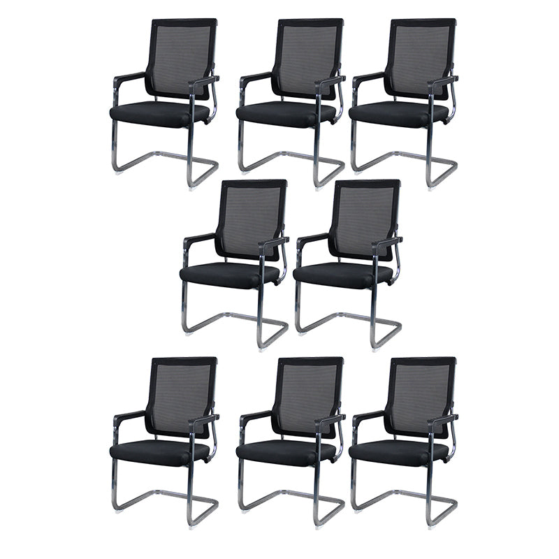 Modern Fixed Arms Office Chair Breathable AirGrid No Wheels Desk Chair