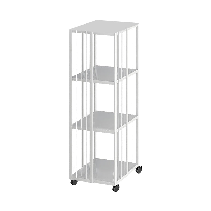 Modern & Contemporary Metal Shelf Open Back Bookcase with Caster