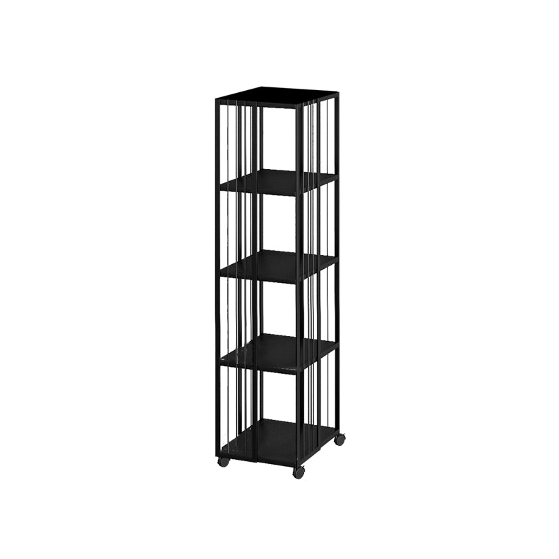 Modern & Contemporary Metal Shelf Open Back Bookcase with Caster