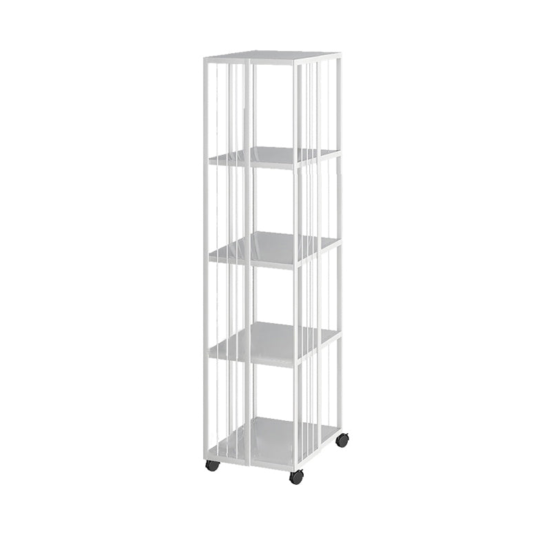 Modern & Contemporary Metal Shelf Open Back Bookcase with Caster