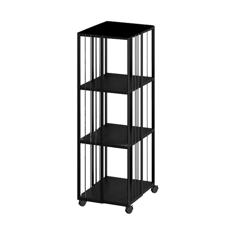 Modern & Contemporary Metal Shelf Open Back Bookcase with Caster