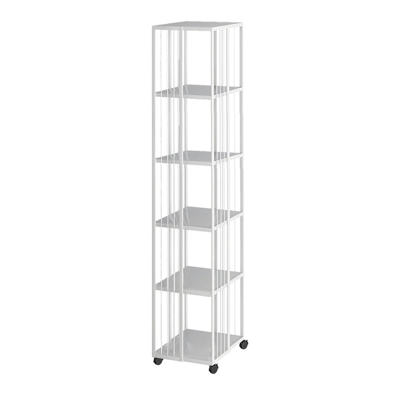 Modern & Contemporary Metal Shelf Open Back Bookcase with Caster