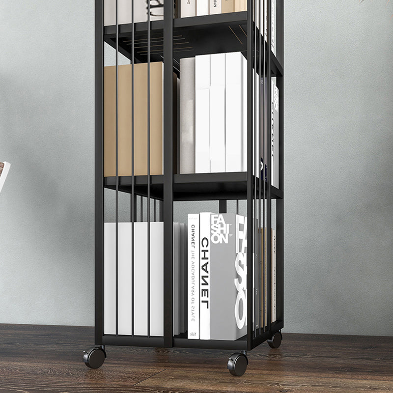 Modern & Contemporary Metal Shelf Open Back Bookcase with Caster