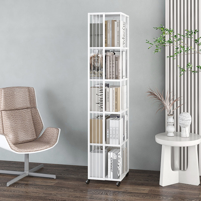 Modern & Contemporary Metal Shelf Open Back Bookcase with Caster