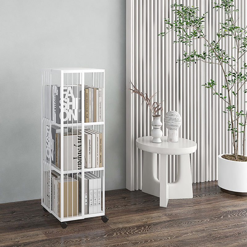 Modern & Contemporary Metal Shelf Open Back Bookcase with Caster