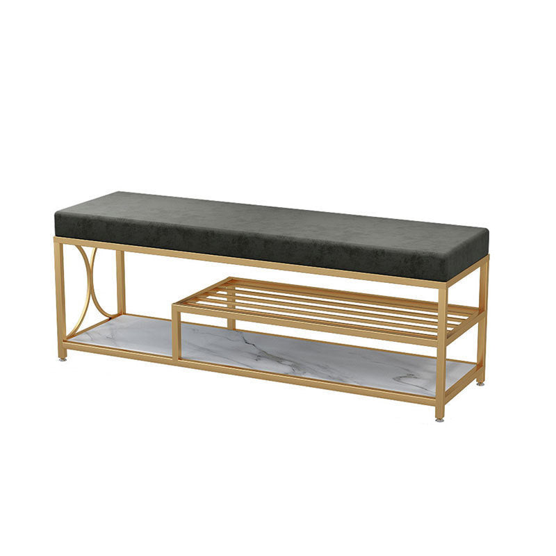 Modern Entryway Bench Upholstery Fill Foam Bench with Shelves