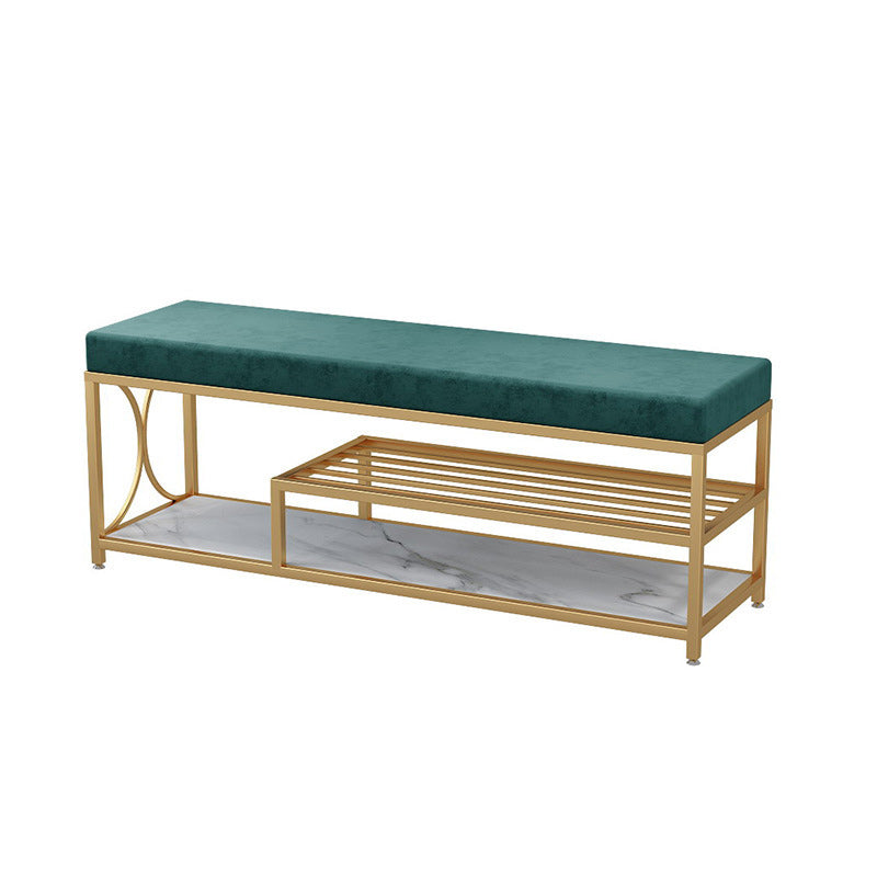 Modern Entryway Bench Upholstery Fill Foam Bench with Shelves