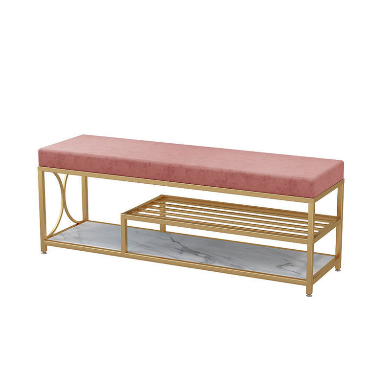 Modern Entryway Bench Upholstery Fill Foam Bench with Shelves