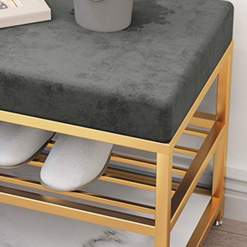 Modern Entryway Bench Upholstery Fill Foam Bench with Shelves