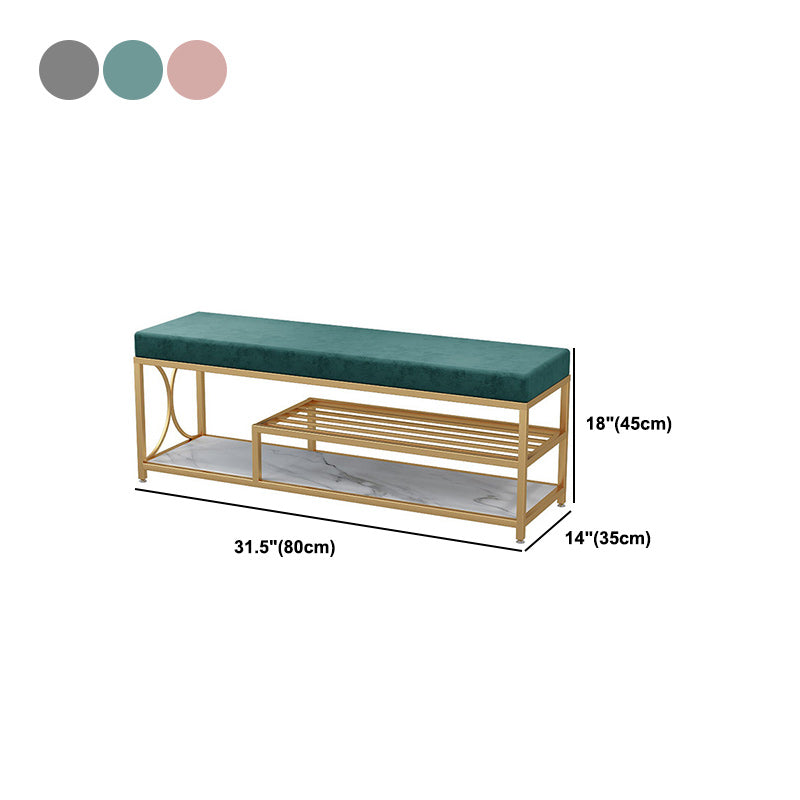 Modern Entryway Bench Upholstery Fill Foam Bench with Shelves