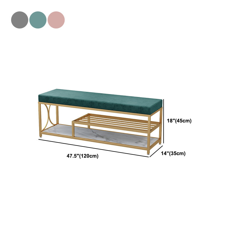 Modern Entryway Bench Upholstery Fill Foam Bench with Shelves