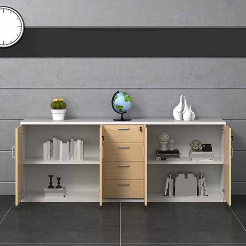 Contemporary File Cabinets Solid Wood Frame Key Lock Horizontal File Cabinet Office