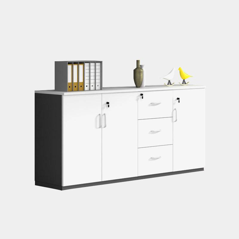 Modern Style Lateral Filing Cabinet Wood File Cabinet with Lock and Storage