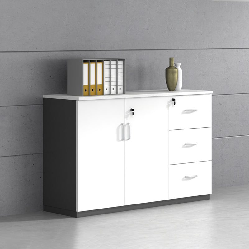 Modern Style Lateral Filing Cabinet Wood File Cabinet with Lock and Storage