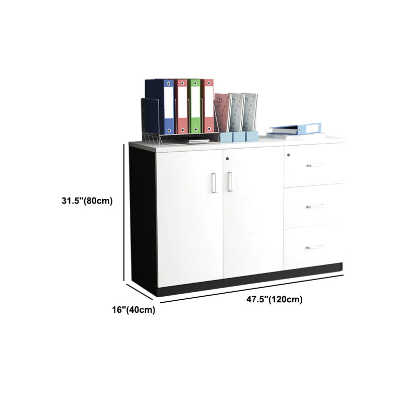 Modern Style Lateral Filing Cabinet Wood File Cabinet with Lock and Storage