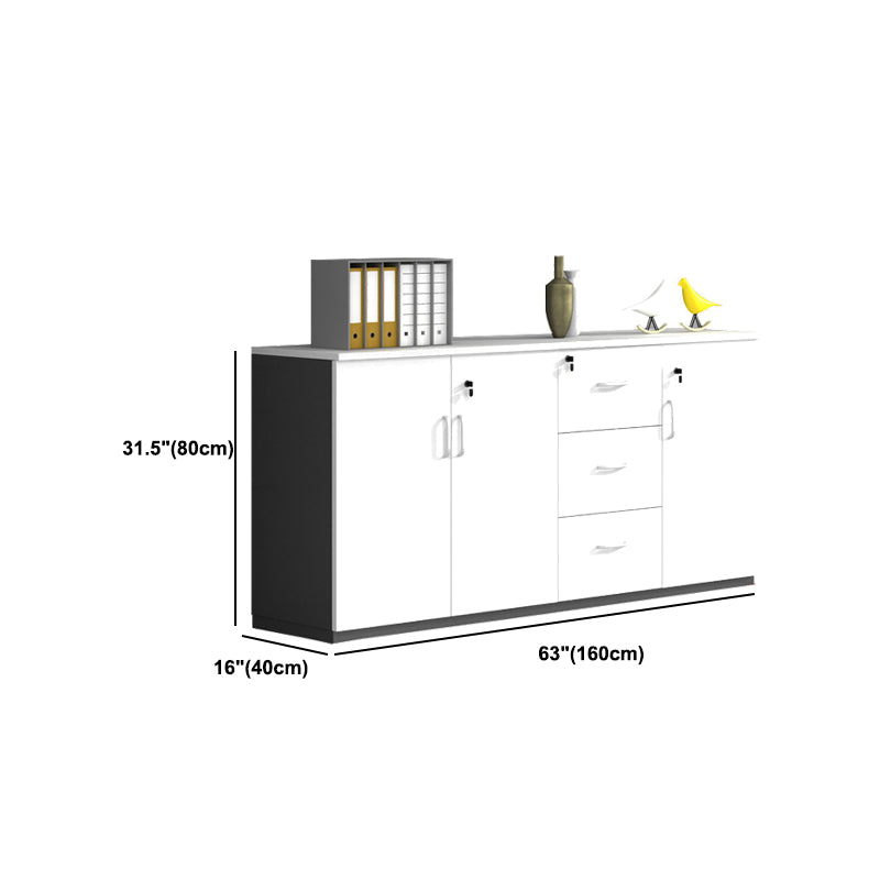 Modern Style Lateral Filing Cabinet Wood File Cabinet with Lock and Storage