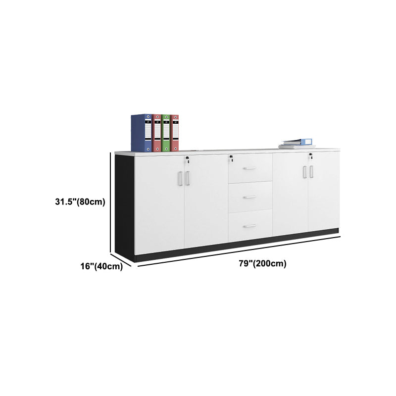 Modern Style Lateral Filing Cabinet Wood File Cabinet with Lock and Storage