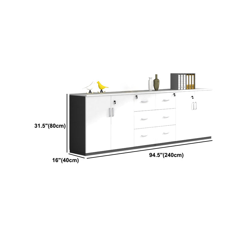 Modern Style Lateral Filing Cabinet Wood File Cabinet with Lock and Storage