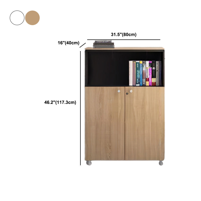 Contemporary File Cabinets Solid Wood Frame Key Lock Vertical File Cabinet Office