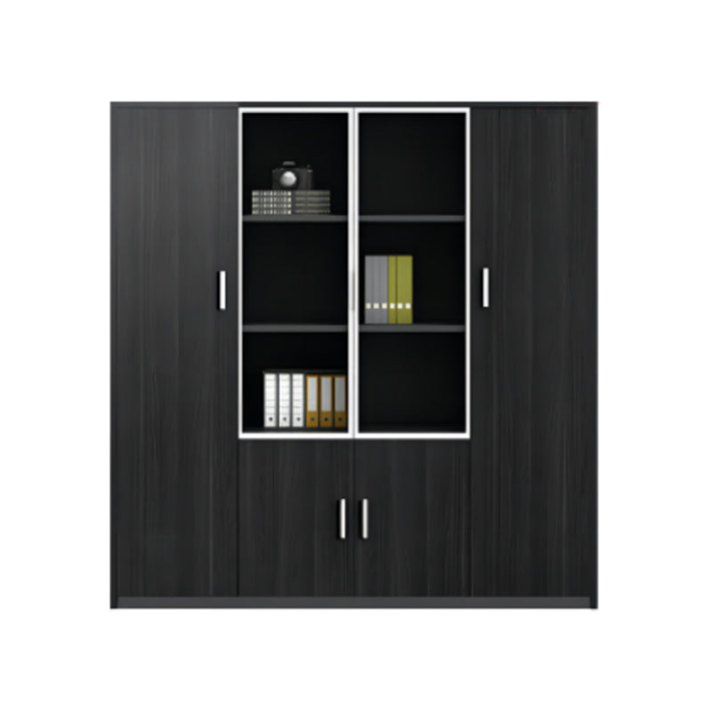 Contemporary File Cabinets Solid Wood Frame Glass Door Vertical File Cabinet Office