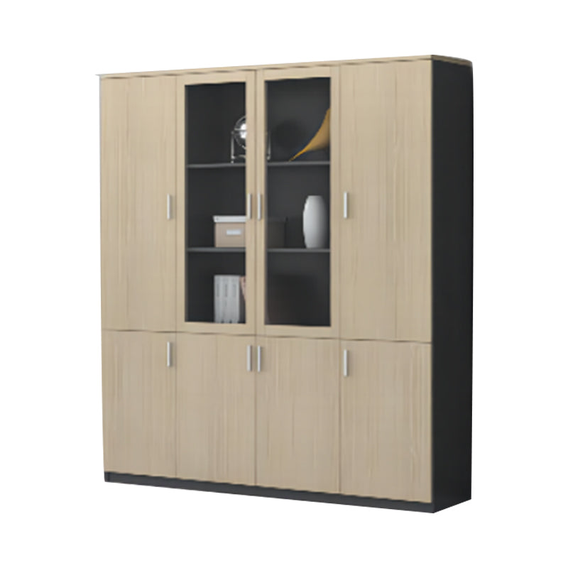 Contemporary File Cabinets Solid Wood Frame Glass Door Vertical File Cabinet Office