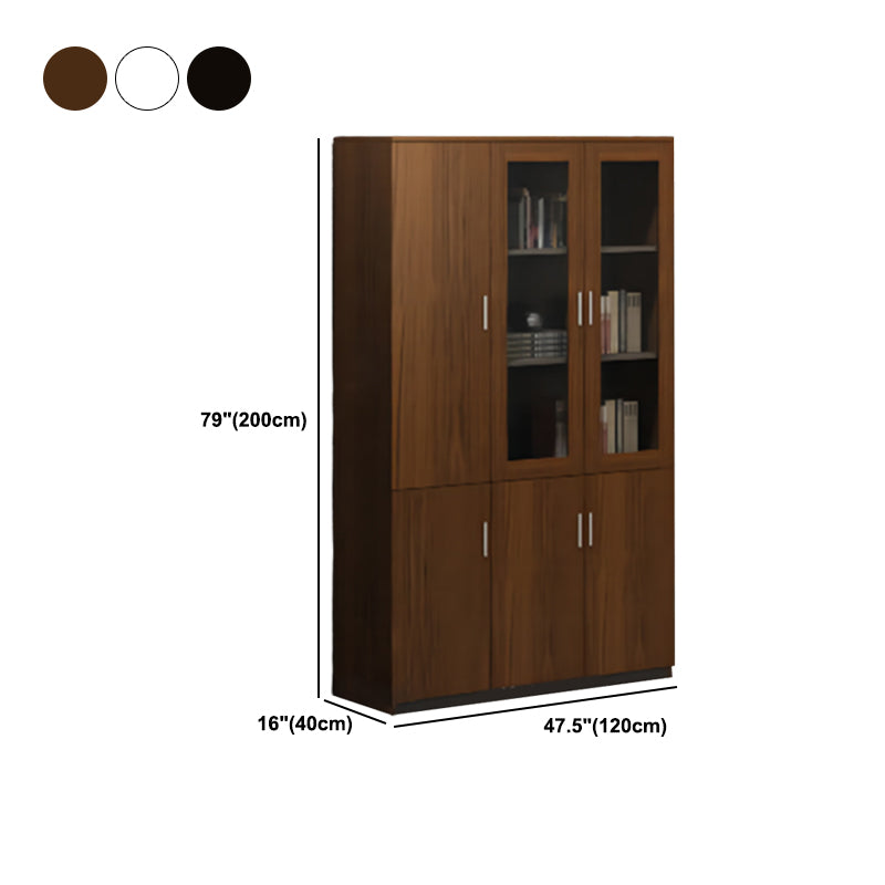 Contemporary File Cabinets Solid Wood Frame Glass Door Vertical File Cabinet Office