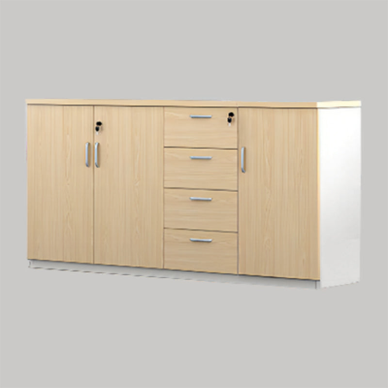 Contemporary File Cabinets Solid Wood Frame Key Lock Vertical File Cabinet